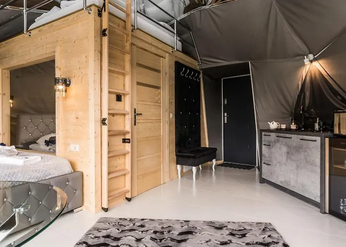 Glamp Royal Luksusowy namiot Biały Dunajec